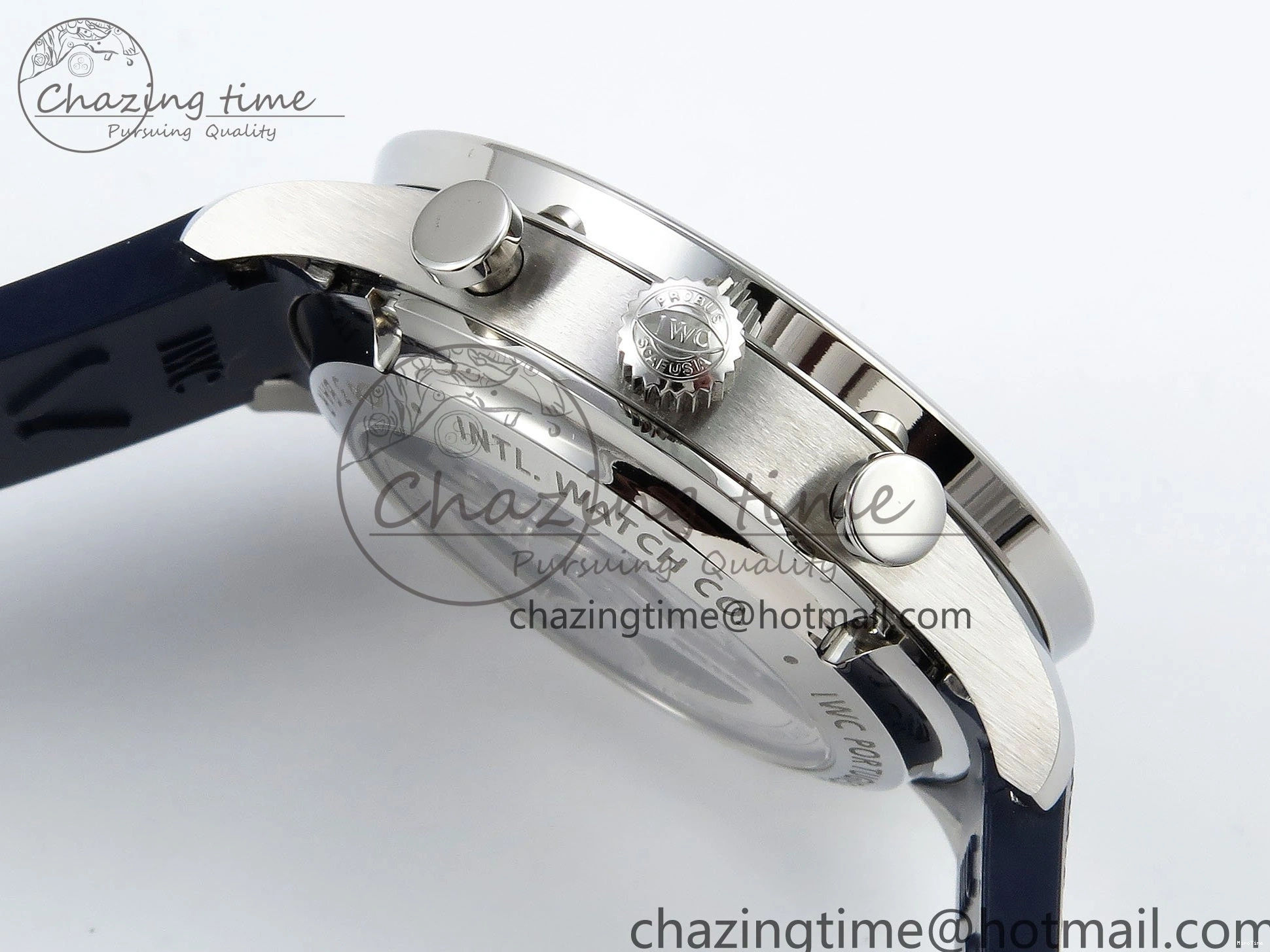 MIROTIME 0412 Casual Portuguese Chrono IW3716 Z+F 1:1 Best Edition White Dial on Blue Rubber Strap A 7016